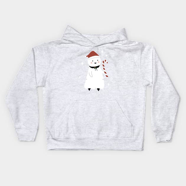 Juniper Ghost Christmas Kids Hoodie by Little Spooky Studio